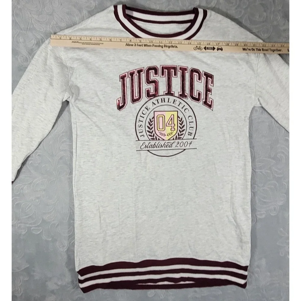 Justice Girls Rib Cuff Sweatshirt Dress French Terry Size XL (16/18) Sequins